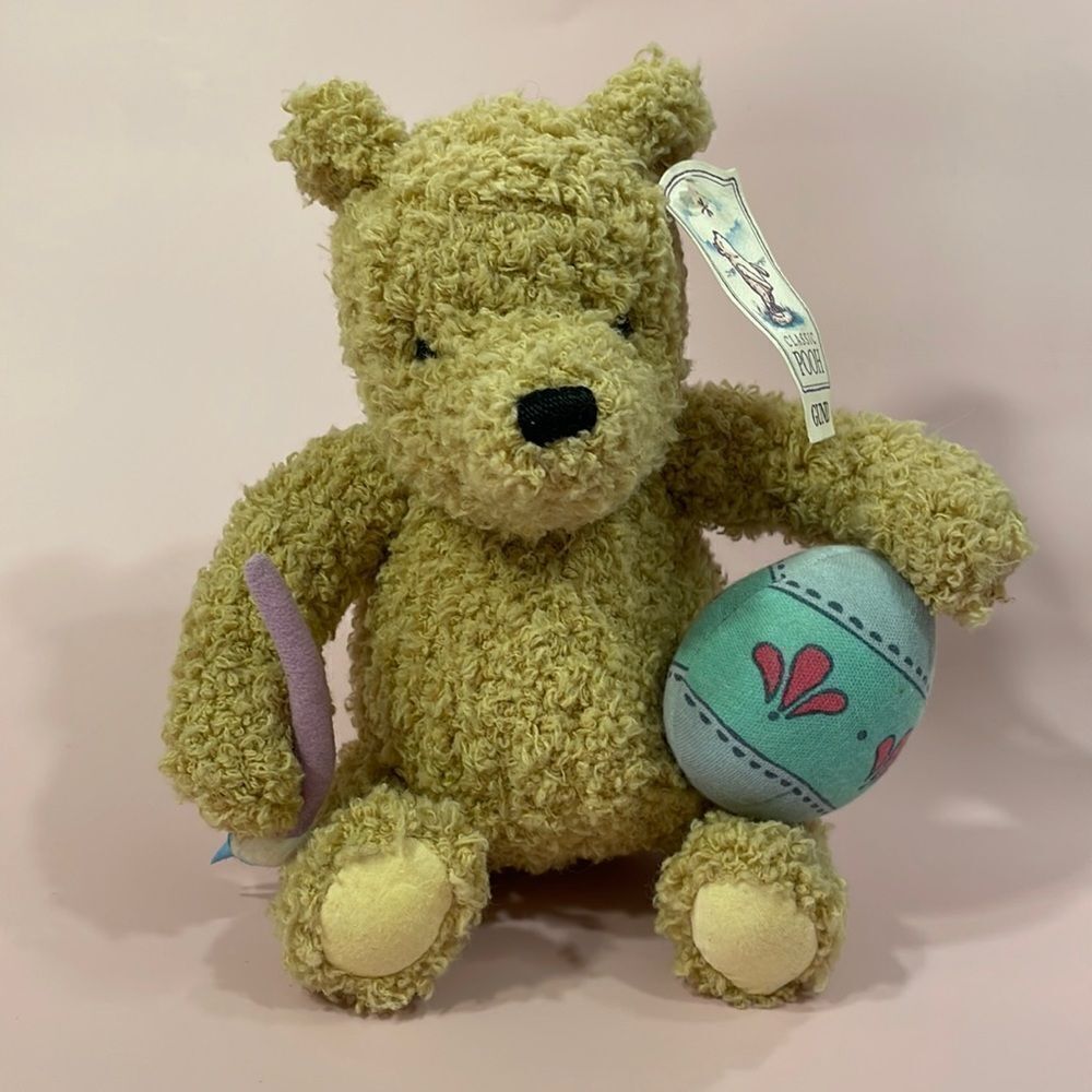 Gund Tan Stuffed Bear with Blue Egg